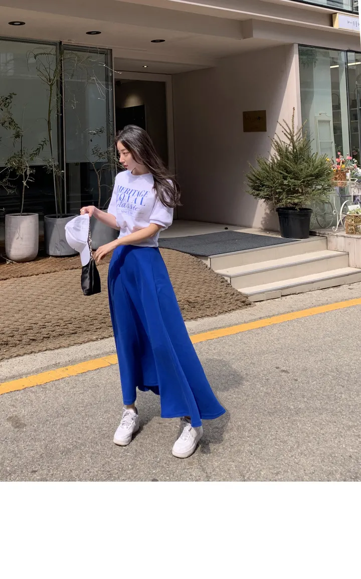 (자체제작/주문폭주~)헤리티지 맨투맨 롱 스커트 세트 상세 이미지 9