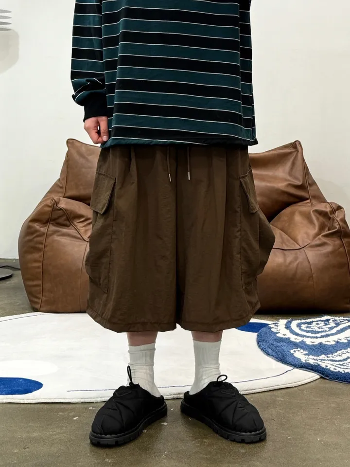 (누적 1000장)(4COLOR) 빅포켓 나일론 8부 카고팬츠 (카고반바지, 여름반바지, 8부팬츠, 와이드반바지, 카고하프팬츠, 나일론팬츠) 상세 이미지 33