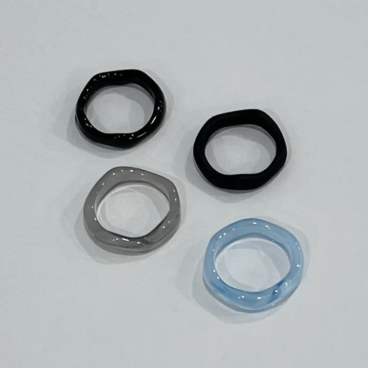 [색상추가/10pcs] 물결 마블 호마이카 아크릴 레이어드 반지 우정링 상세 이미지 20