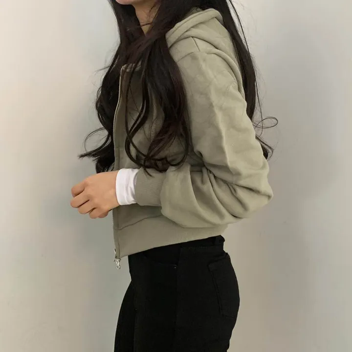[재진행/기모버전 추가] 투웨이 크롭 후드 집업 - 3color 상세 이미지 57