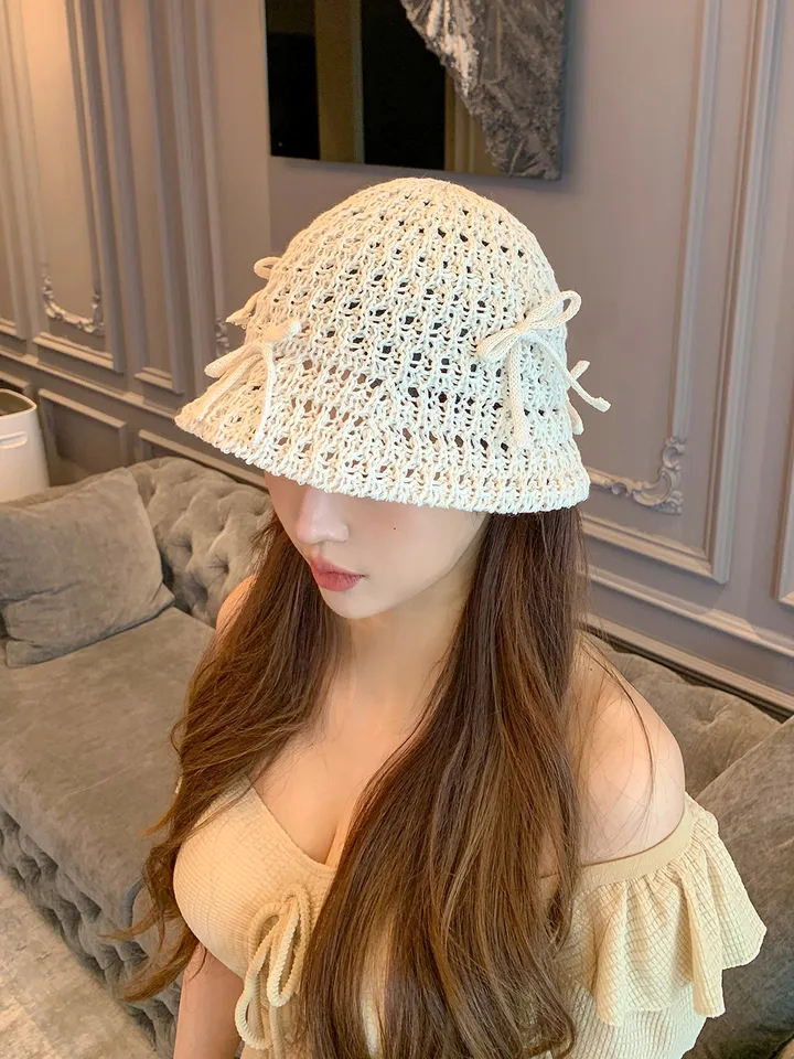 [러블리무드🎀소두핏] 벙거지 버킷햇 꽈배기 그물 뜨개 니트 짜임 모자 봄 여름 휴양지룩 휴가룩 여행룩 3COL 상세 이미지 41