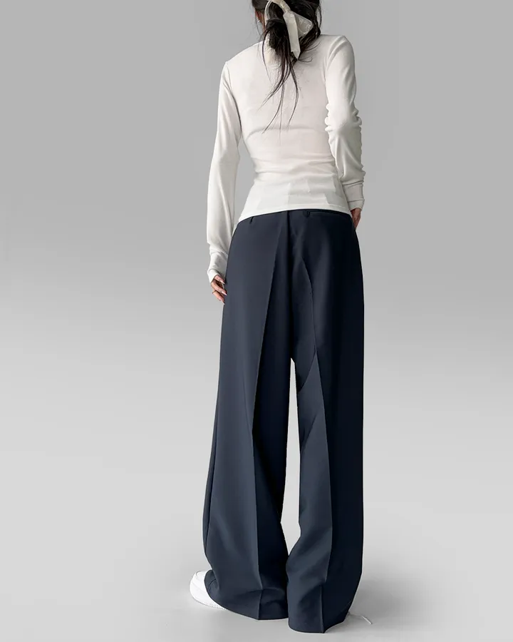 [~3XL/2기장] 르네상스 모더니즘 더블 핀턱 통 와이드 루즈핏 슬랙스 긴바지 롱팬츠 상세 이미지 63