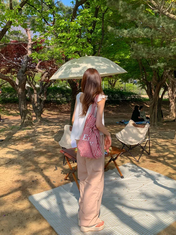 [묶음할인🎁간절기🤎롱&숏/진짜강추ㅠ] 아이스 바스락 나일론 썸머 카고 와이드 트레이닝 팬츠 하이웨스트 밴딩 봄 츄리닝 바지 냉장고 벚꽃룩 꽃놀이룩 개강여신 6COL 상세 이미지 35