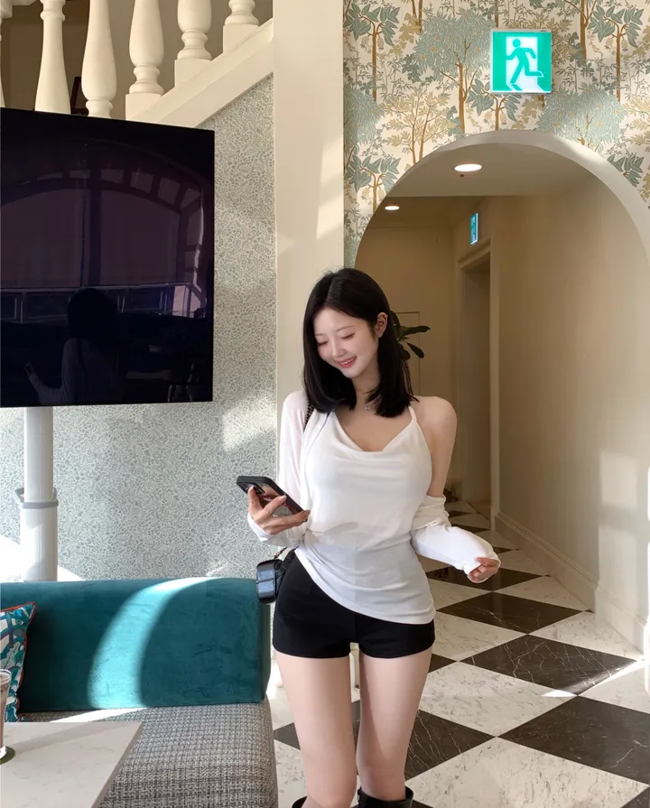 베리유 언발 드래이핑 가디건 세트 상세 이미지 4