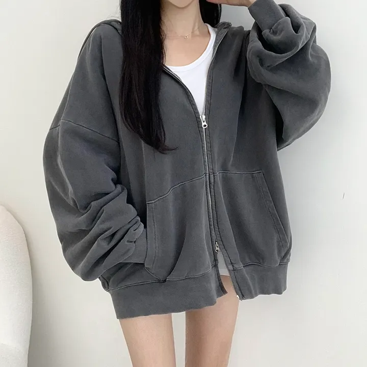 [커플템왕추천❤️/탄탄고퀄] 베이 피그먼트 쭈리 투웨이 후드집업 상세 이미지 10