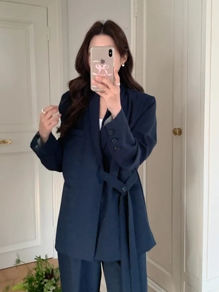 슬림핏 정장 투피스 블레이져 셋업 세트 S-XL 와이드 슬랙스 팬츠 와이드핏 5color 상세 이미지 4