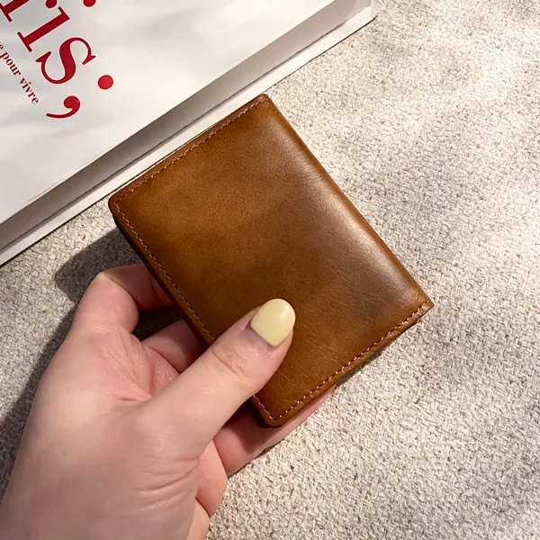 빈티지 브라운 소가죽 카드지갑 상세 이미지 9