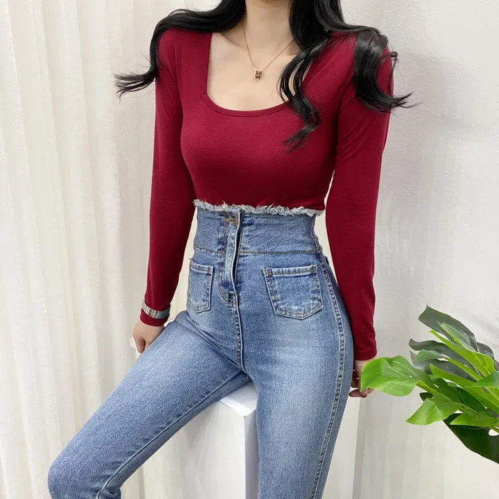 🚀당일발송🚀[묶음할인/11컬러] 조이 봄 가을 뉴 스퀘어넥 긴팔 티셔츠 이너티 상세 이미지 43