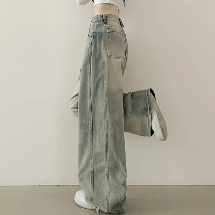 [색감깡패🖤] 사이드 핀턱 빈티지 워싱 하이웨스트 와이드 벌룬 데님팬츠 사계절 청바지 연청 진청 흑청 블랙 상세 이미지 14