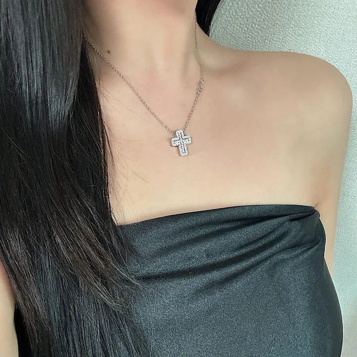 하이퀄리티) 써지컬 다이아 십자가 D 네크리스 상세 이미지 7