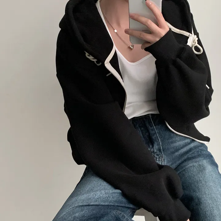 [완전인기✨/백염컬러 당일출고!] 자체제작 크치Made 꿈에 나온 핏, 투웨이 양기모 크롭 후드집업 ver 아우터 자켓 - zipup 상세 이미지 217