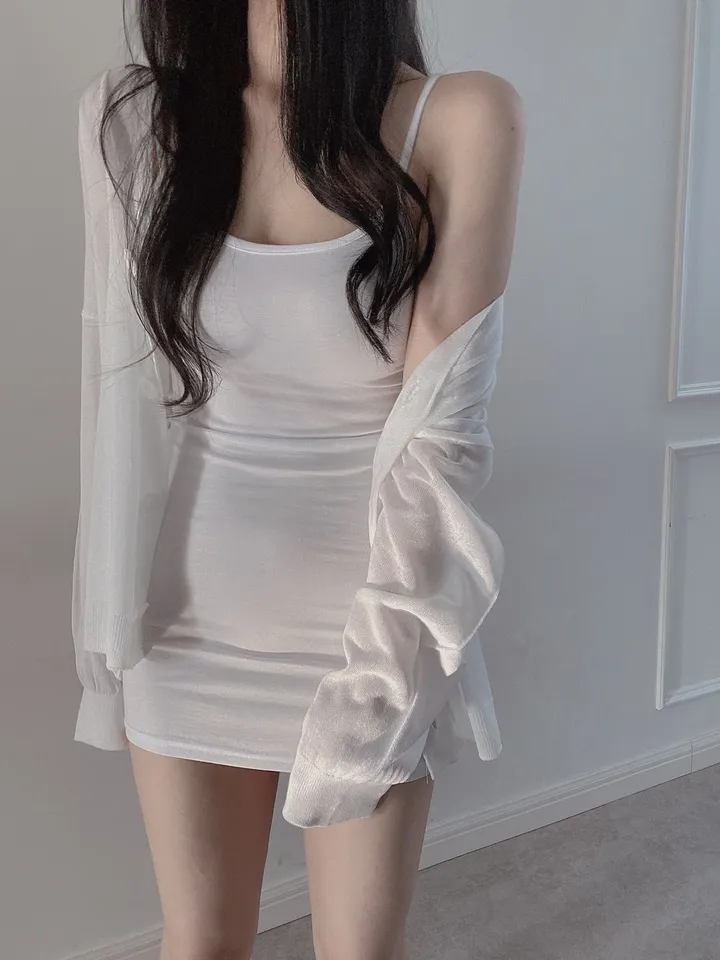 촤르르 툭걸치는 여름 시스루 단추 박시가디건 2컬러 상세 이미지 10