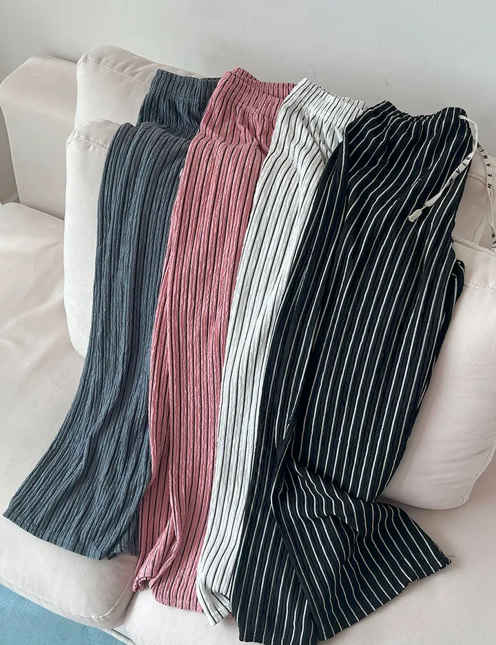 🎀핏보장🎀 찰랑 모던 스트라이프 밴딩팬츠 잠옷바지 마실룩 상세 이미지 11