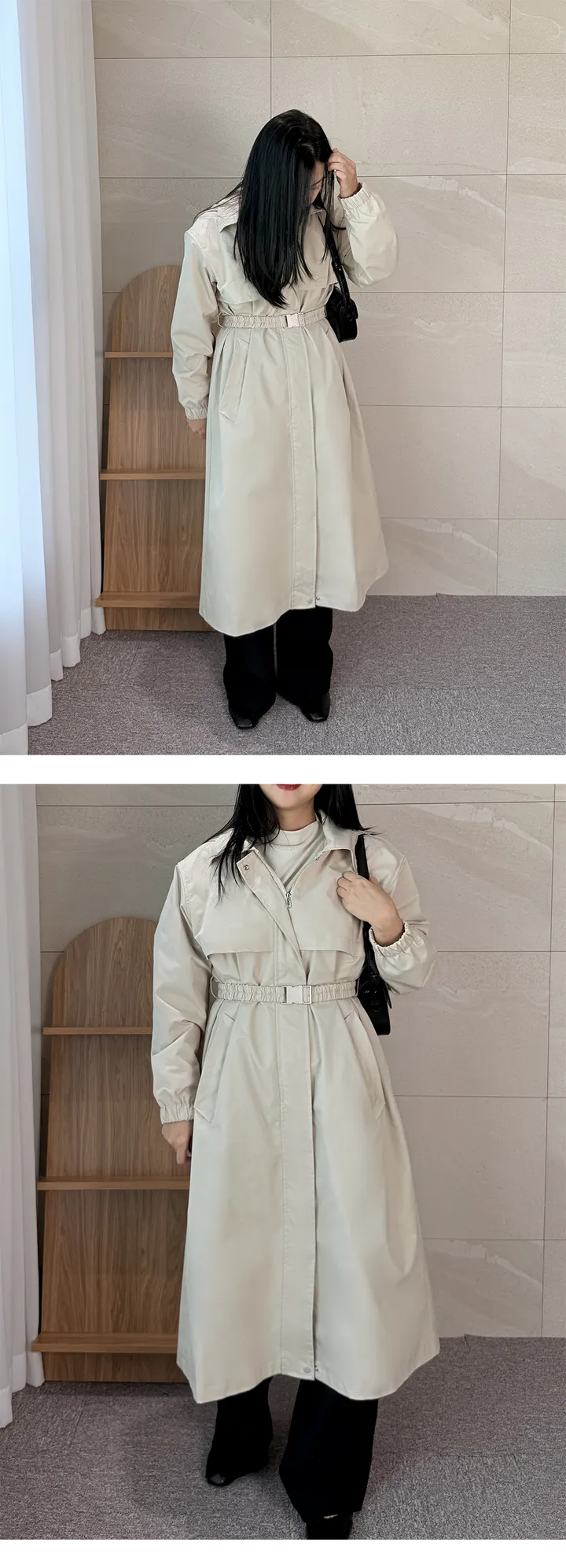 여성트렌치후드롱벨트바바리 봄트렌치바바리 상세 이미지 10