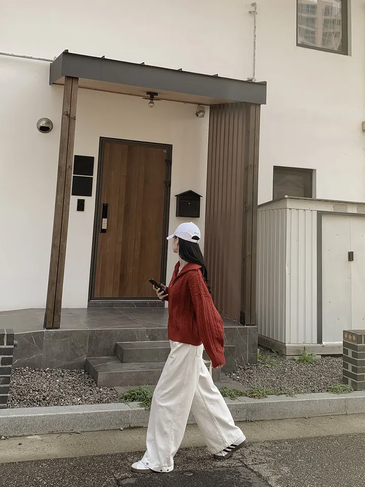 [따뜻!겨울까지~] 투웨이 도톰 케이블 하이넥 꽈배기 오버핏 니트 집업자켓 가디건 상세 이미지 8