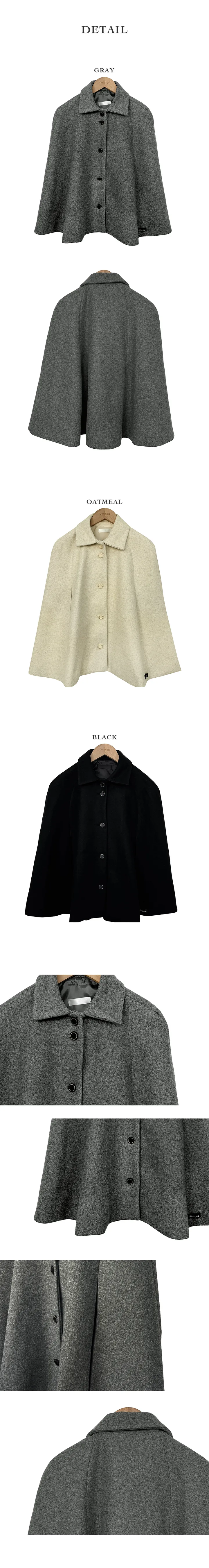 퓨레 캐시미어 케이프 코트 (3color) 상세 이미지 11