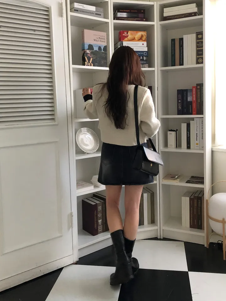 원스 워싱 데님 미니 스커트 상세 이미지 7