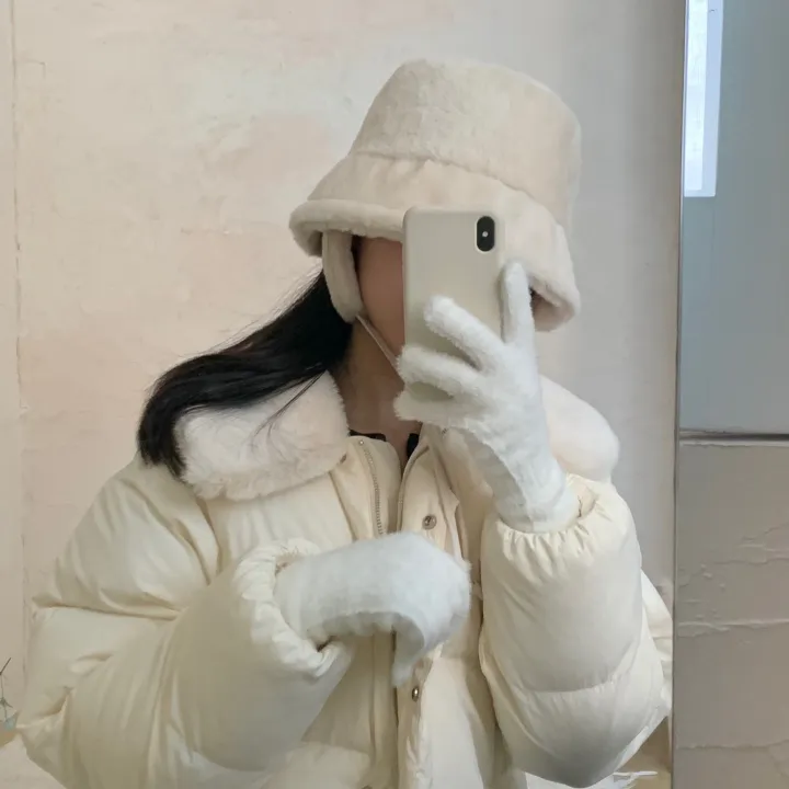 [당일출고❤️] 밍크 귀도리 버킷햇 겨울 방한 모자 얼굴소멸 벙거지 소프트 퍼 모자 귀달이 3color 상세 이미지 4