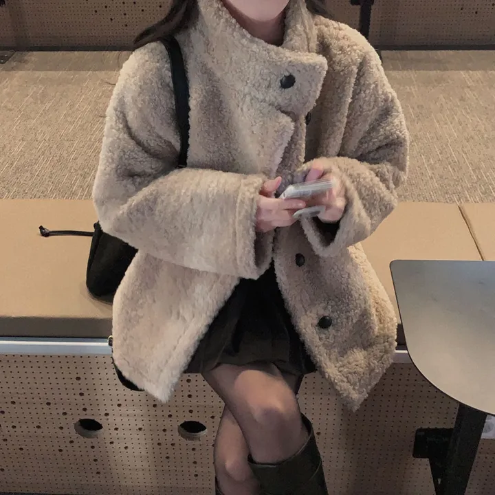 [왕아방핏🤎/주문폭주✨]후회없는 선택,푸들 양털 오버핏 하프 스웨이드 퍼자켓,코트 상세 이미지 19