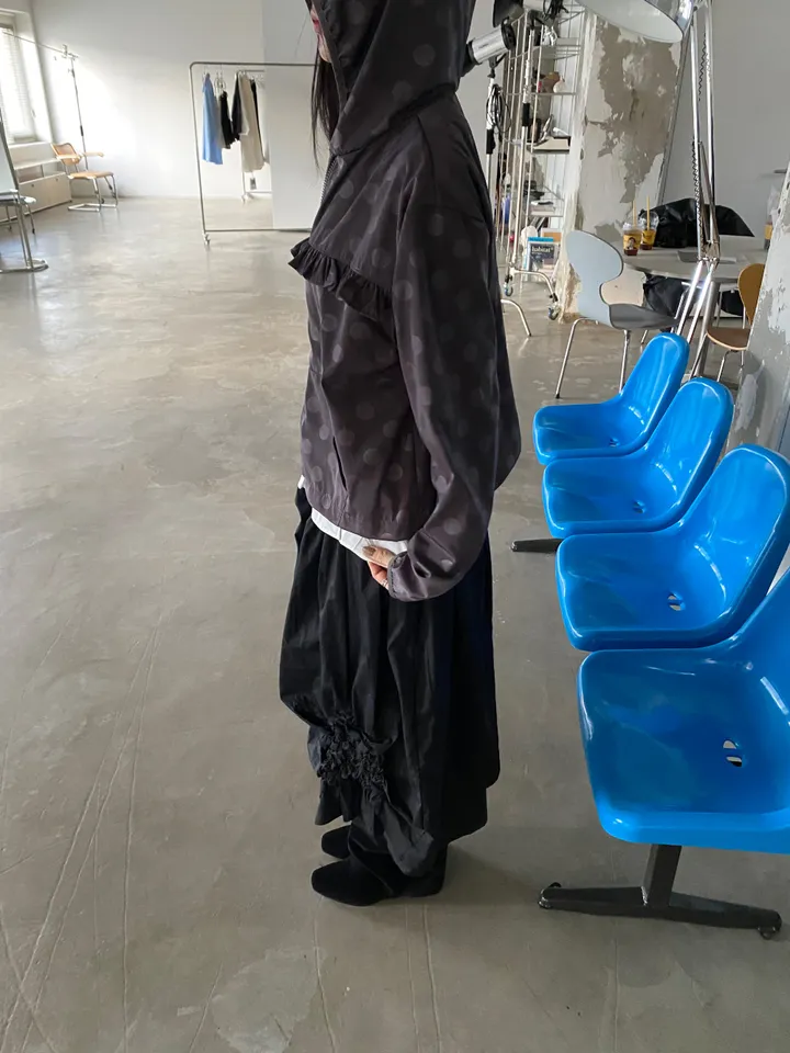 (고퀄리티/일본감성낭낭🎀) 도트 프릴 후드 바람막이 자켓 상세 이미지 23