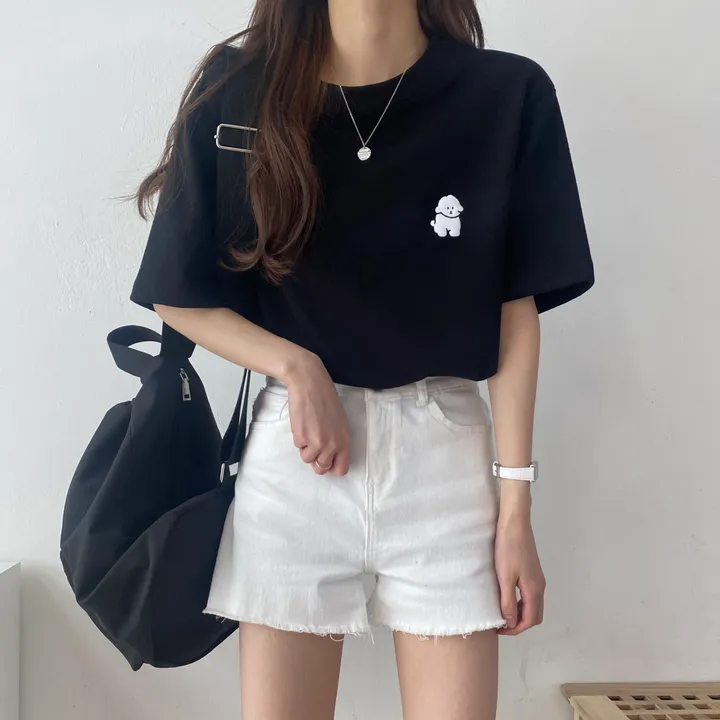 [묶음 할인/꾸안꾸] 귀여운 흰둥이 패치 반팔티 5color 상세 이미지 52