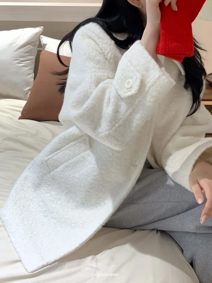 [울코트/울40%/누빔] 코지 부클코트 하프코트 코트 (3colors) 상세 이미지 20