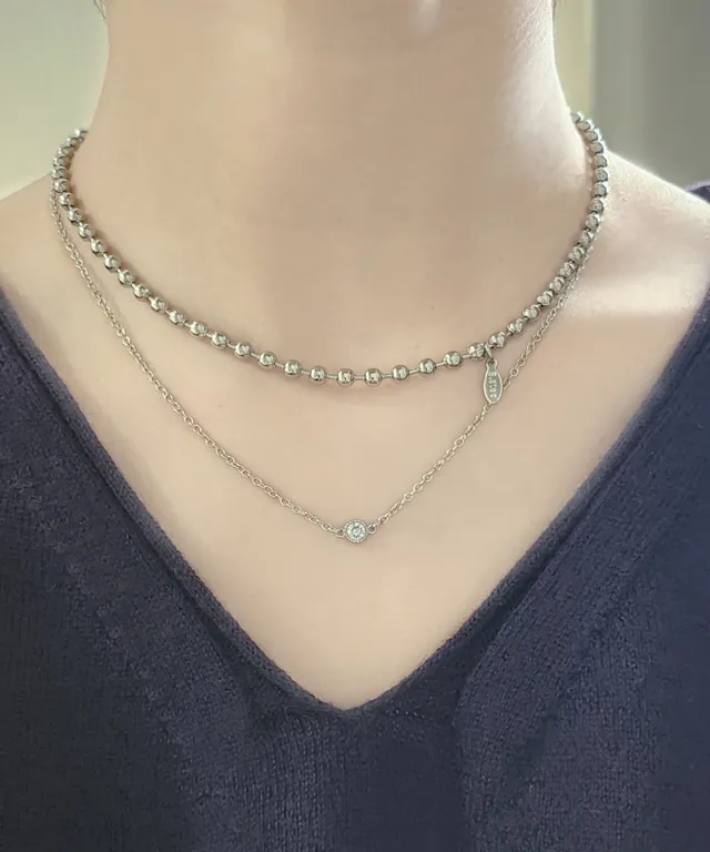 민볼 체인 타원 미니택 목걸이 상세 이미지 10
