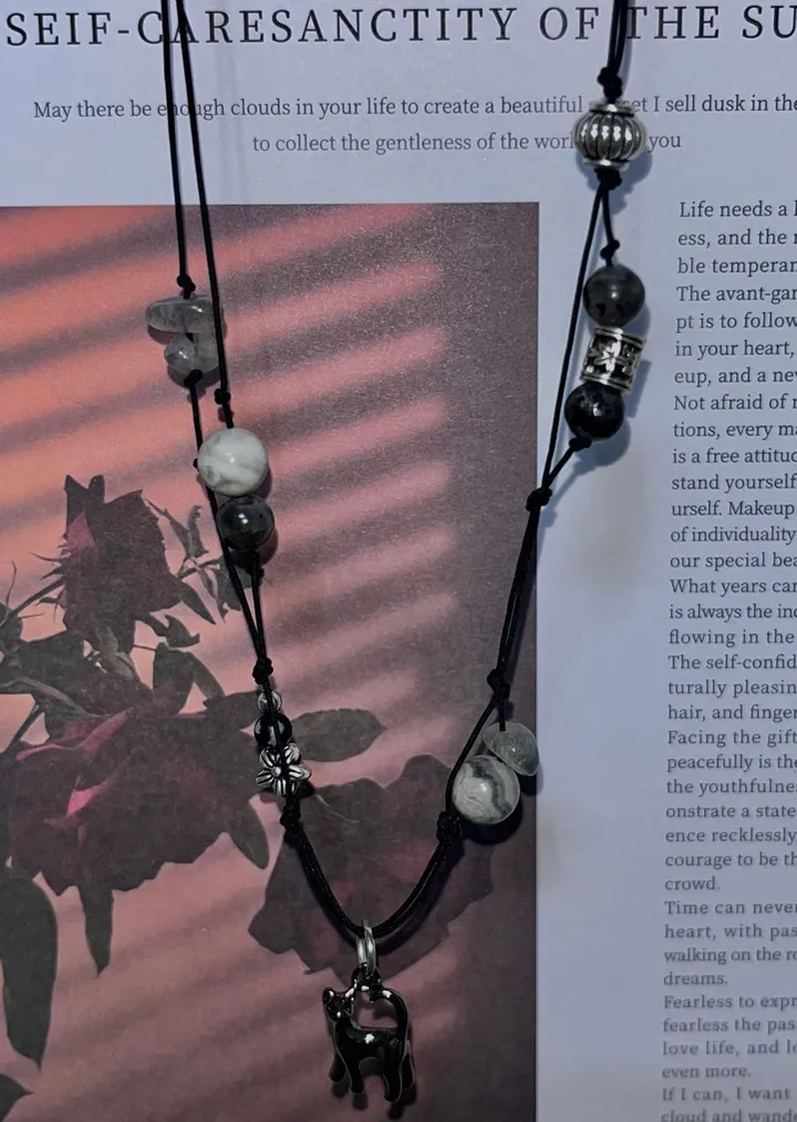 [자체제작] [주문폭주] ❥❥ Dark matter  Necklace (Cat Ver.) 고양이 원석 목걸이 상세 이미지 13