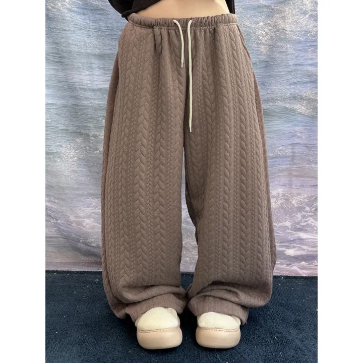 누빔🌡️[UNISEX/소장추천!]퀼트 블랭킷 웜업 케이블 포인트 윈터 루즈 와이드 트레이닝 팬츠(4color/5-7일 여유주문) 상세 이미지 33