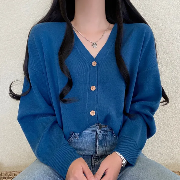 [12컬러/루즈핏] 복숭아 브이넥 단추 긴팔 가디건 상세 이미지 34