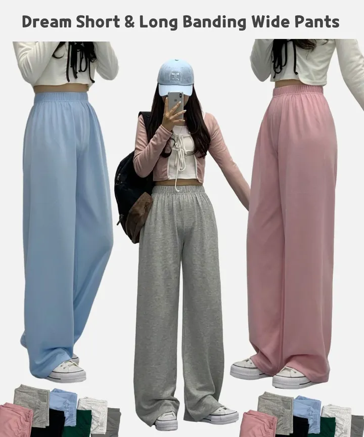 당일🚀[숏&롱/편한바지!] 드림 컬러 밴딩 롱 와이드팬츠 트레이닝팬츠 댄스복 여름팬츠 사계절팬츠 키작녀 키큰녀 (7Col) 상세 이미지 2