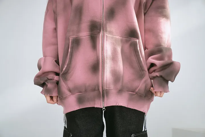 [UNISEX] 빈티지 워싱 더티 투웨이 후드집업 크롭 워싱  피그먼트 오버핏  핸드워머  커플룩 스트릿룩 빈티지룩 남여공용 유니섹스 크롭집업  빅사이즈 유니크 봄신상신상 물나염 상세 이미지 50