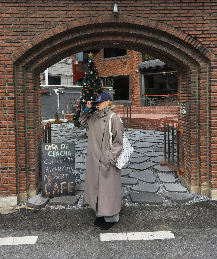 플랜 루즈핏 하이넥 롱 코트 상세 이미지 15