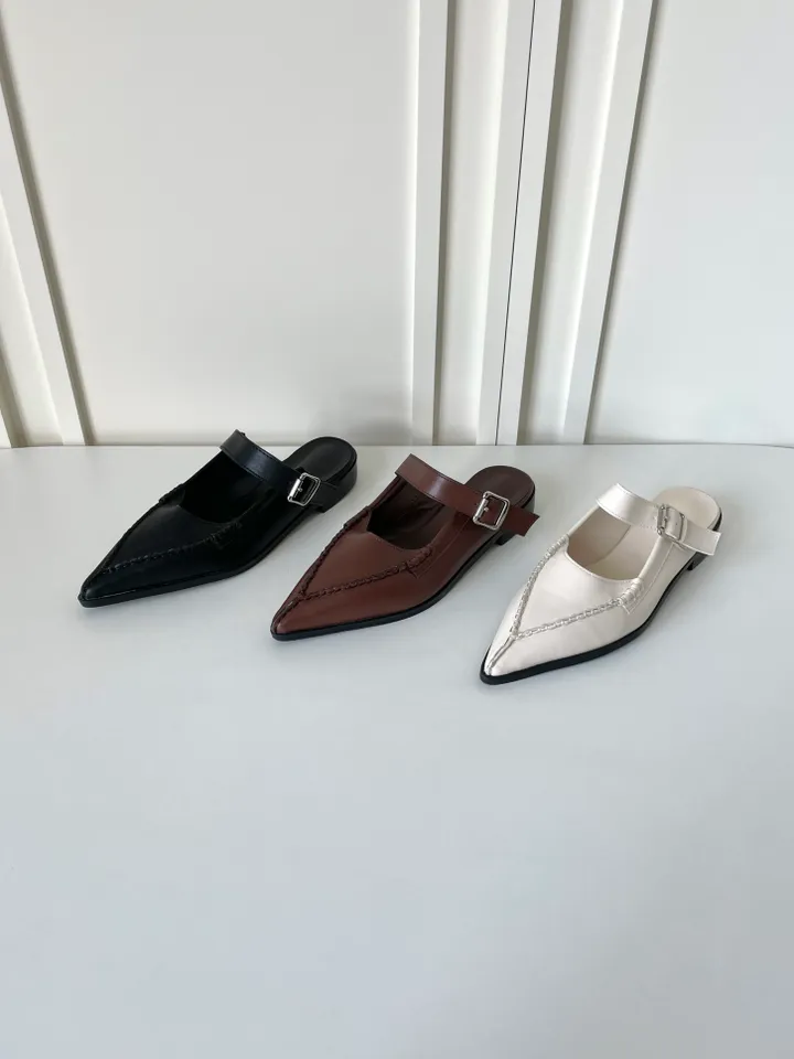 [굽1.5cm] 코세르 블로퍼 (3color) / 뮬 슬리퍼 로퍼 구두 단화 플랫 뾰족코 브이코 버클 사무실 상세 이미지 21