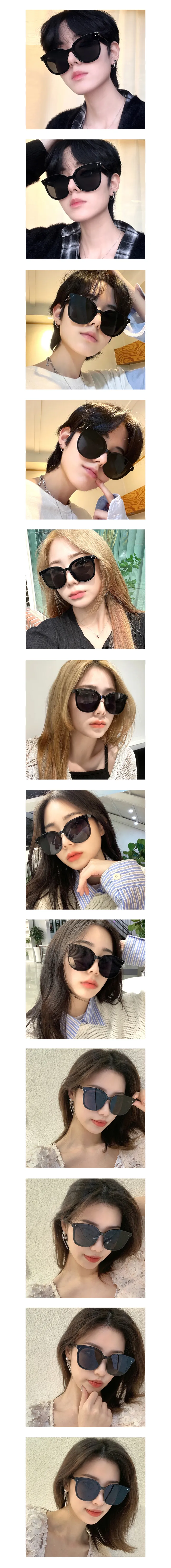[당일출고]SCF-5061 오버사이즈 플랫바 남자 여자 커플 데일리 원형 라운드 큰 뿔테 여행 패션 선글라스 상세 이미지 2