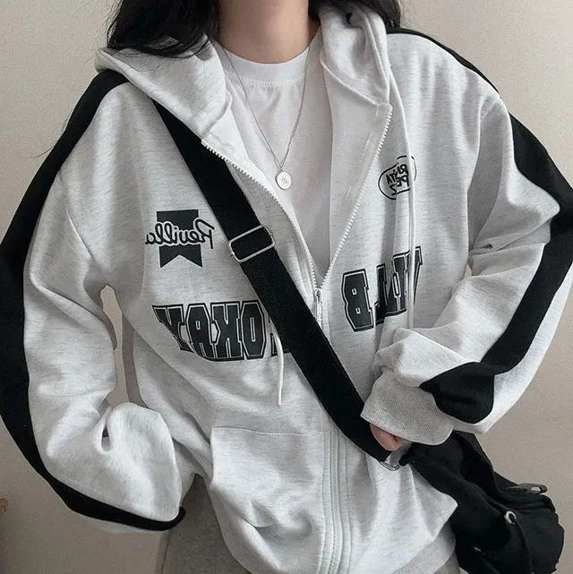 [봄신상!🌸/오버핏] 꾸안꾸, 윌비 배색 캠퍼스 후드집업 3color 상세 이미지 7