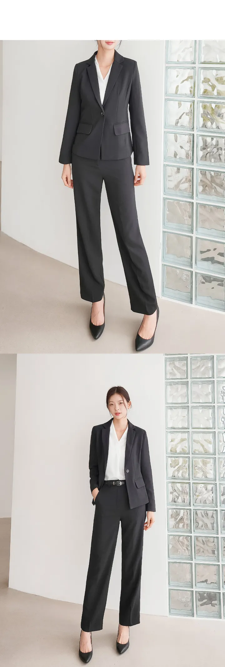 [2만장판매 가성비 바지정장세트] 44~100(XS~3XL) 면접복장 유니폼 발표의상 블랙 상세 이미지 34