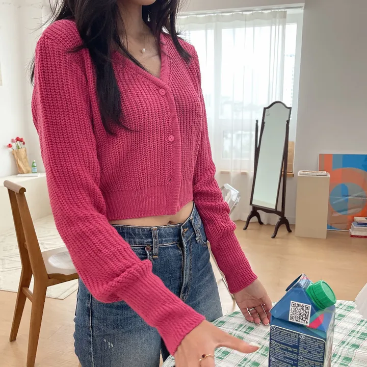 [best가디건✨]루나 하찌 크롭 브이넥 가디건 상세 이미지 31
