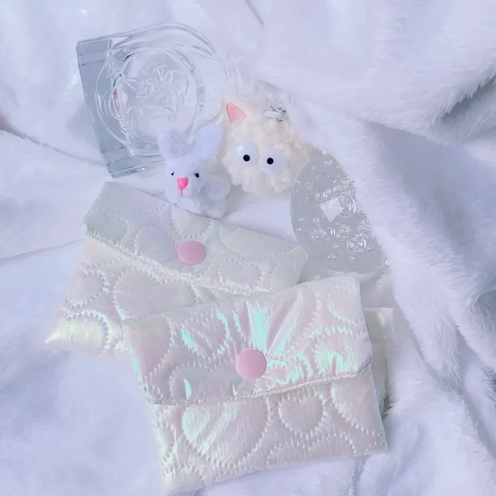 (3종)/ handmade 홀로그램 글리터 love 핑크 화이트 실버 패프릭 동전 지갑 카드지갑 에어팟파우치 상세 이미지 29