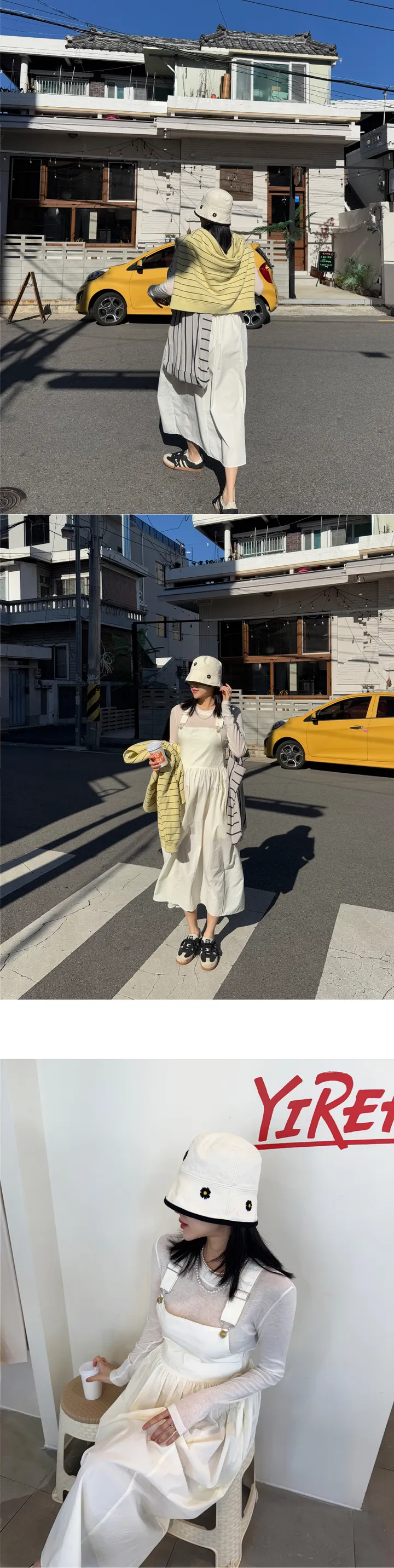 🧡끌랑 단독진행/당일발송🧡 플라워 자수 벙거지 모자 버킷햇 1color 상세 이미지 5