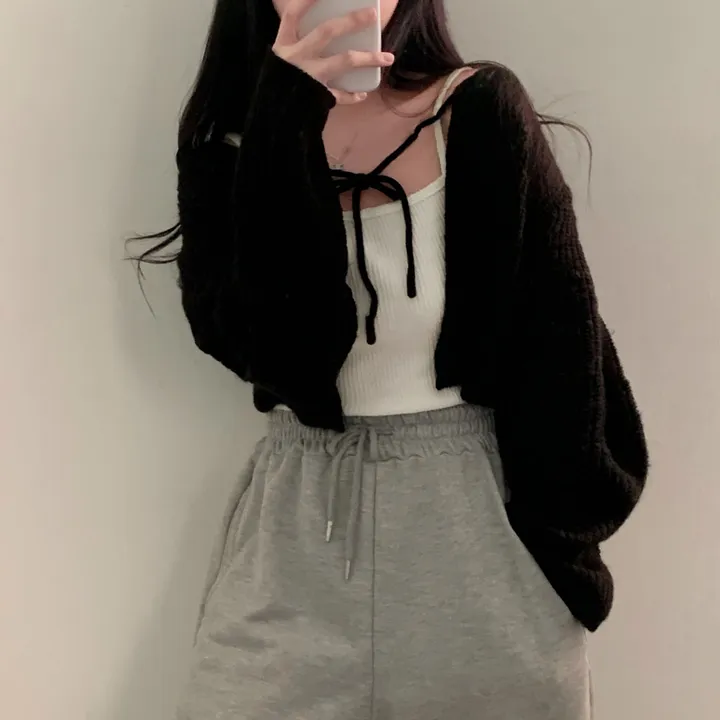 [흘러내림X]퓨어 울 모헤어 리본 볼레로 크롭 가디건 - 4color 상세 이미지 39