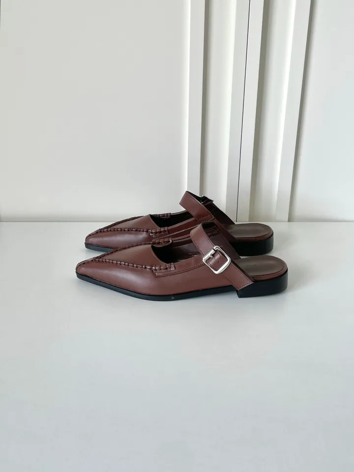 [굽1.5cm] 코세르 블로퍼 (3color) / 뮬 슬리퍼 로퍼 구두 단화 플랫 뾰족코 브이코 버클 사무실 상세 이미지 11