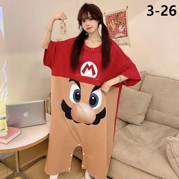 캐릭터 루즈핏 파자마/ 원피스 겸 점프슈트 홈웨어/잠옷/빅사이즈/M~2XL(40~100)KG/18COLOR/LBD1175 상세 이미지 18