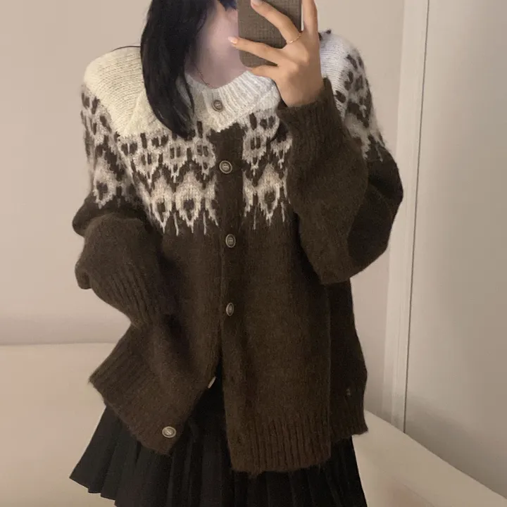 [손등덮는/🧶여리포근] 겨울 필수 아이템! 아벨 노르딕 앙고라 긴팔 니트 가디건 상세 이미지 14