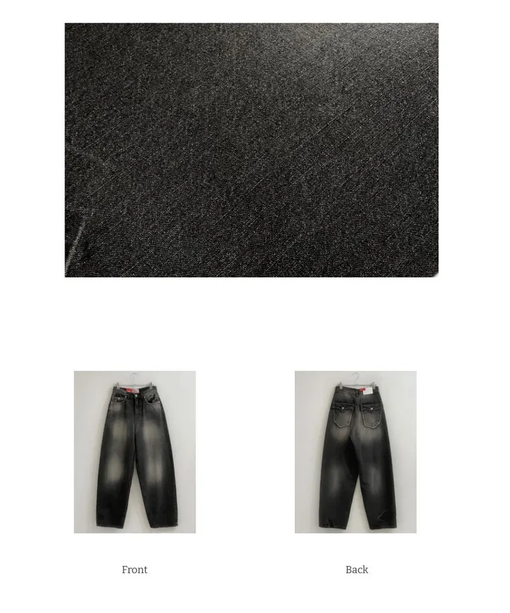(OOTJ)린지 포켓 와이드 데미지 롱 블랙 데님 팬츠 one color/2 Size 상세 이미지 11