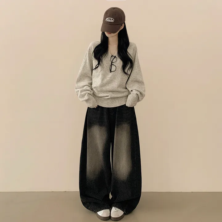 [얇은봄VER/리얼인생핏!] 여리여리~ 베이직 브이넥 나그랑 루즈핏 긴팔 봄니트 상세 이미지 9
