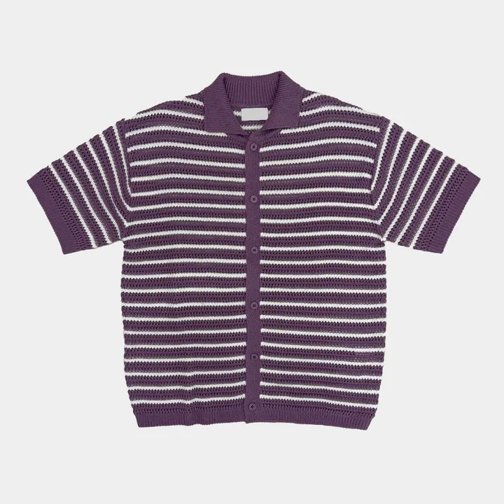 [온트추천] (UNISEX) 모리 스트라이프 카라 반팔 가디건 상세 이미지 50