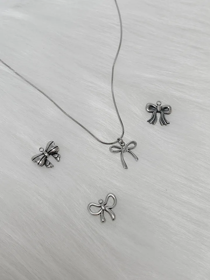 🖤주문폭주🖤 써지컬스틸 뱀줄 리본 목걸이 (4type/3size) 상세 이미지 9