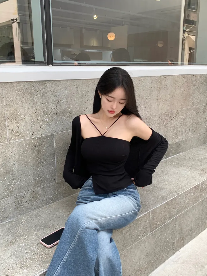 [*set/핏보장] 메이 홀터 셔링 나시 가디건 세트-5col 상세 이미지 1