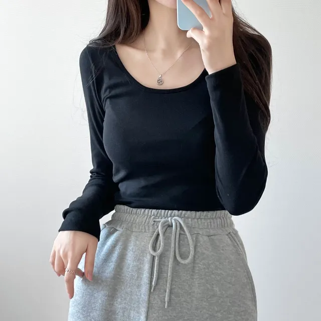 (4color/소장필수)기본 스퀘어넥 긴팔 -t 상세 이미지 45